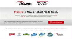 Desktop Screenshot of primerafoods.com